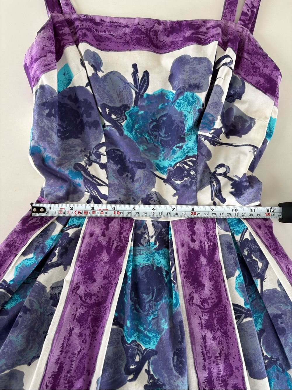Vintage 1960s Floral Fit & Flare Dress 🌸 XS - Picture 9 of 12